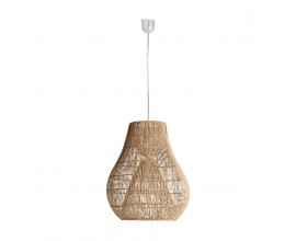 Stylová ratanová závěsná lampa Brodas ve venkovském stylu hnědé barvy 75cm