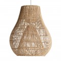 Stylov&aacute; ratanov&aacute; z&aacute;věsn&aacute; lampa Brodas ve venkovsk&eacute;m stylu hněd&eacute; barvy 75cm
