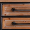 Industriální noční stolek do ložnice Islip ze dřeva a kovu hnědo-černé barvy se dvěma šuplíky 77cm