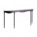 Moderní elegantní konzolový stolek Islip do předsíně tmavě šedé barvy z kovu se zaoblenými liniemi 196cm