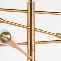 Art-deco závěsná lampa Esme s kovovou konstrukcí zlaté barvy a se skleněnými žárovkami 116cm