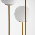 Art-deco luxusní stojací lampa Esme se zlatou kovovou konstrukcí a kulatými skleněnými žárovkami 173cm