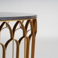 Designový art-deco konferenční stolek Amuny s mramorovou vrchní deskou v tmavě šedé barvě