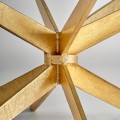Designový art-deco konferenční stolek Amuny se skleněnou vrchní deskou a podstavou ve zlaté barvě