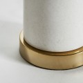 Stylová zlatá stolní lampa Mistres v art-deco mramorovém provedení s bílým stínítkem