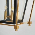 Art-deco elegantní závěsná lampa Abenthy s černo.zlatou konstrukcí z kovu 42cm