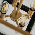 Art-deco elegantní závěsná lampa Abenthy s černo.zlatou konstrukcí z kovu 42cm