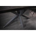Industriální rozkládací keramický jídelní stůl Infinidad s obdélníkovým sklem překrytou povrchovou deskou 180-225cm