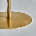 Art-deco designový kulatý příruční stolek Terrie do obývacího pokoje z kovu ve zlaté barvě se skleněnou povrchovou deskou 46cm