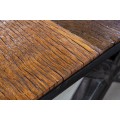 Designový obdélníkový jídelní stůl Barracuda do jídelny v industriálním stylu z hnědého masivního dřeva 180cm