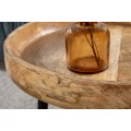 Designový kulatý příruční stolek Pure Nature do obývacího pokoje v naturálně hnědém masivním indusriálním provedení 52cm