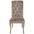 Luxusní chesterfield jídelní židle Chelsea se sametovým čalouněním béžové barvy 105cm
