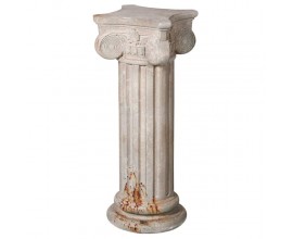 Vintage dekorační římský sloup Pilar ve slonovinové barvě s antickým dekorem 75cm
