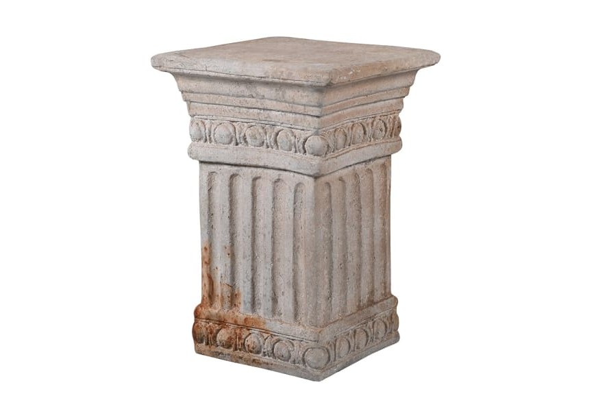 Luxusní antický dekorační římský sloup Pilar II s antickým zdobením z polyresinu v barvě slonové kosti