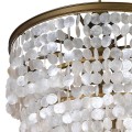 Luxusní art-deco lustr Lomax s perleťovým mušlovým zdobením as kovovou kruhovou konstrukcí 95cm