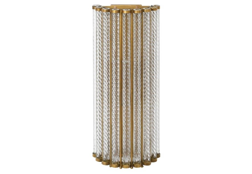 Luxusní rustikální lustr Barrel zlaté barvy polobloukového tvaru s kovovou konstrukcí 54cm