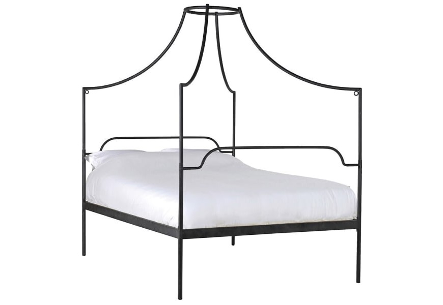 Exkluzivní designová manželská postel Regina s černou kovovou konstrukcí s nebesy 160 cm