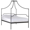 Exkluzivní designová manželská postel Regina s černou kovovou konstrukcí s nebesy 160 cm