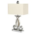 Exkluzivní designová stolní lampa Euridea se stříbrnou zámeckou podstavou a obdélníkovým stínítkem