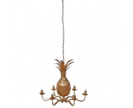 Art-deco designový závěsný lustr Pineapple z kovu zlaté barvy 69cm