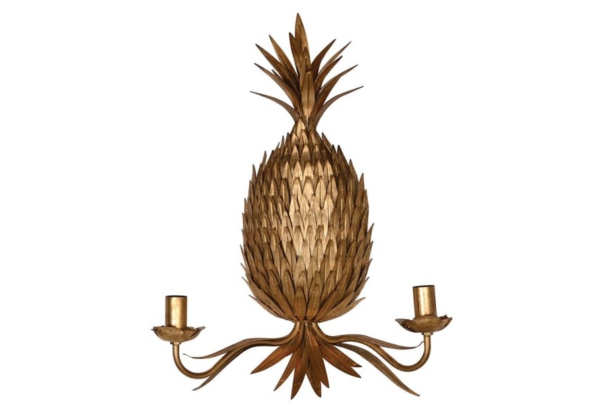 Art-deco nástěnná lampa Pineapple s kovovou konstrukcí ve tvaru ananasu 69cm