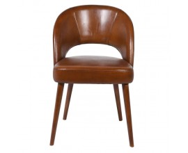 Luxusní kožená židle Beverly ve vintage stylu se zaobleným opěradlem