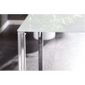 Luxusní rohový skleněný psací stůl Big Deal bílý