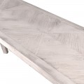 Venkovský konzolový stolek Parquet z masivního dřeva ve vintage bílé barvě se šikmými nožičkami 180cm