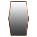 Luxusní šestiúhelníkové šatní měděné zrcadlo Barrata v tenkém rámu v industriálním stylu