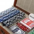 Stylový Poker Set v hnědé kožené soupravě
