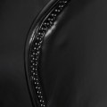 Luxusní černé kožené křeslo ušák Pablo ve vintage stylu s ozdobnými černými kovovými nýty 103cm 