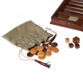 Stolní hra Backgammon v pouzdře v hnědém vintage koženém provedení