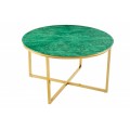 Konferenční stolek s mramorovým vzhledem Gold Marbleux ve smaragdové barvě se zlatou konstrukcí