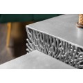 Designový set dvou příručních stolků Hoja z kovu ve stříbrné barvě 30-33cm