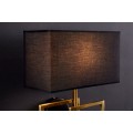 Designová nástěnná lampa Metalia v art-deco stylu s černým stínítkem a zlatou podstavou