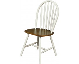 Provensálská jídelní židle Felicita do jídelny z masivního dřeva hnědo-bílé barvy 92cm
