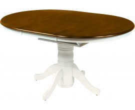 Elegantní masivní jídelní stůl Felicita v provence stylu oválného tvaru hnědo-bílé barvy