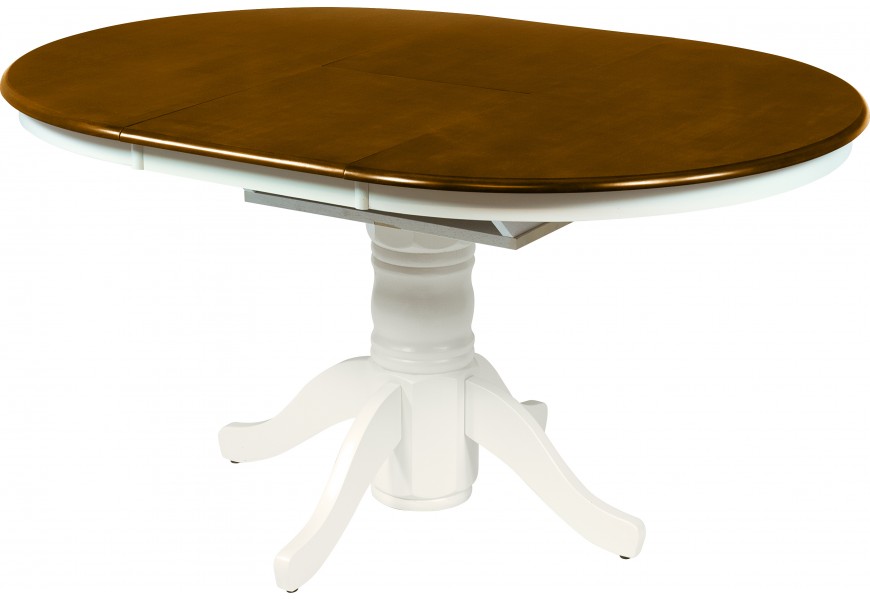 Provence oválný rozkládací jídelní stůl Felicita hnědo-bílé barvy 106-146cm