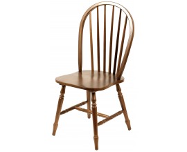 Rustikální dřevená jídelní židle Felicita hnědé barvy se zaobleným opěradlem 88cm