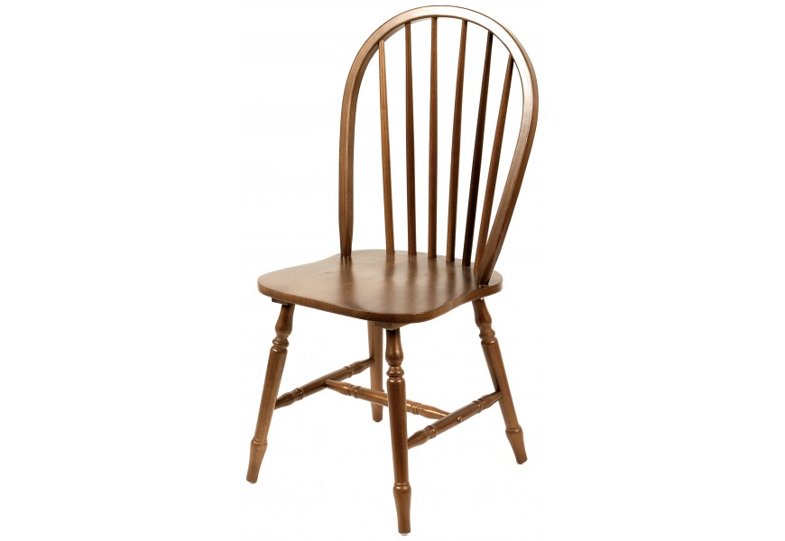 Rustikální dřevená jídelní židle Felicita hnědé barvy se zaobleným opěradlem 88cm