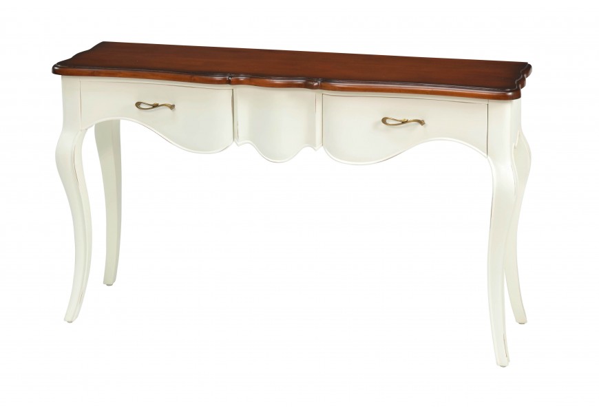 Luxusní provence konzolový stolek Deliciosa z lakovaného mahagonového dřeva 125cm