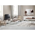 Luxusní provence televizní stolek s bílým nátěrem a úložným prostorem 150cm