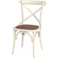 Provence bílá jídelní židle Preciosa s ratanovým sedákem a mahagonovým tělem 87cm