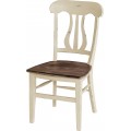 Masivní jídelní židle Antoinette z mahagonu v provensálském stylu s vanilkovým nátěrem a ozdobným vyřezáváním