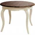 Masivní rozkládací kulatý jídelní stolek Antoinette v provence stylu ve vanilkovém provedení