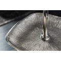 Designový art-deco třípatrový etažér zákusky Evana z kovu stříbrné barvy 44cm