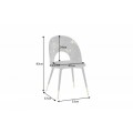 Stylová čalouněná art deco židle Floreque s oválným opěradlem a kovovou konstrukcí v šedém provedení 83cm