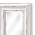 Vysoké úzké starožitné zrcadlo Elegio s bílým rámem a ošoupaným efektem 135cm