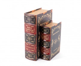 Kožené designové knihy Na západě nic nového v černé barvě s černo červenými zády s dekorativním motivem 27cm