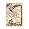 Vintage ekorativní kožená kniha s motivem mapy Philipa Eckebrechta v bílé barvě 27cm
